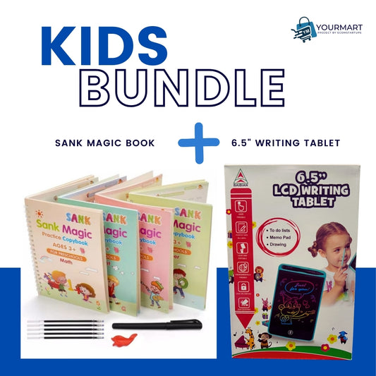 4-in-1 Sank Magic Book Practice + 6.5-Inch Multi-Color LCD Electronic Writing Tablet  | Premium Quality