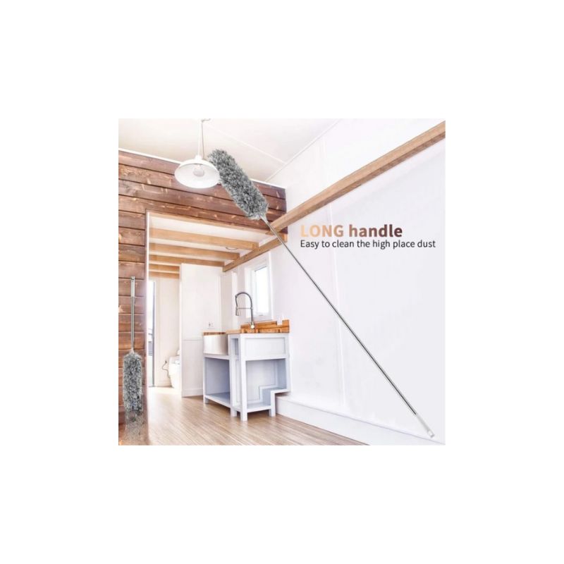 Extendable Microfiber Duster with Long Telescopic Handle | Long Reach, Bendable Head, Washable Fan & Ceiling Cleaner