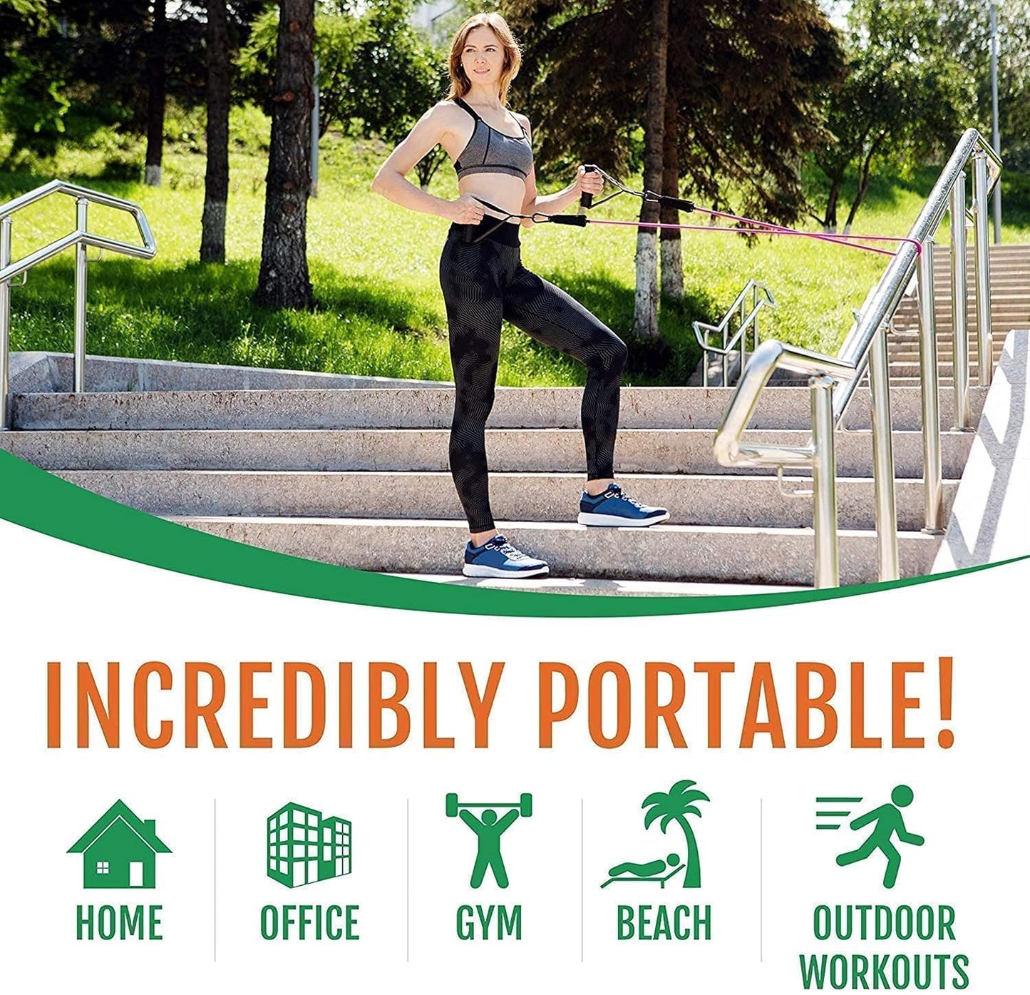 Gym Belt with Box | 5-in-1 Power Exercise Resistance Band Set – Adjustable Fitness Equipment for All